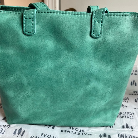 Portland Leather mini zip crossbody tote in reef - Picture 3 of 6